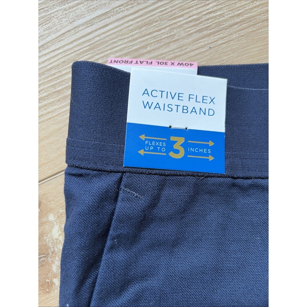 Haggar Straight Fit Comfort Luxe Pant Linen Blend Active Flex Waistband Sz 40x30 - Picture 3 of 9